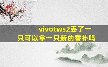 vivotws2丢了一只可以拿一只新的替补吗