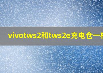 vivotws2和tws2e充电仓一样吗