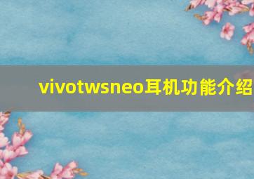 vivotwsneo耳机功能介绍