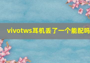 vivotws耳机丢了一个能配吗