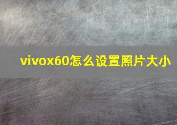 vivox60怎么设置照片大小