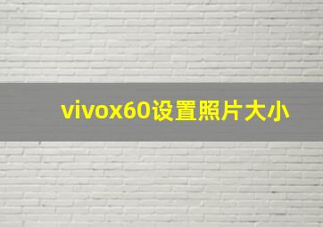 vivox60设置照片大小