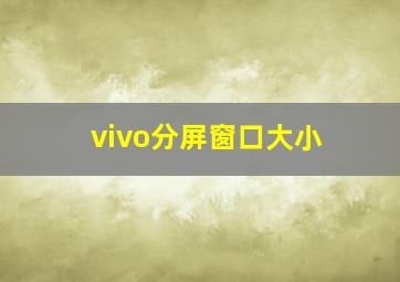 vivo分屏窗口大小