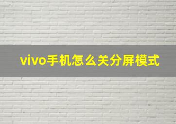 vivo手机怎么关分屏模式