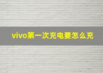 vivo第一次充电要怎么充