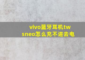 vivo蓝牙耳机twsneo怎么充不进去电