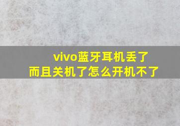 vivo蓝牙耳机丢了而且关机了怎么开机不了