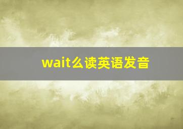 wait么读英语发音