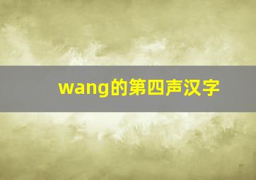 wang的第四声汉字