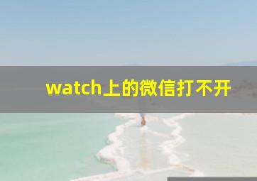 watch上的微信打不开