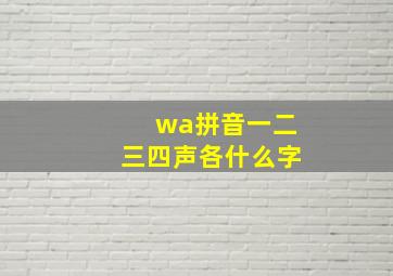 wa拼音一二三四声各什么字