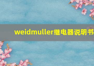 weidmuller继电器说明书