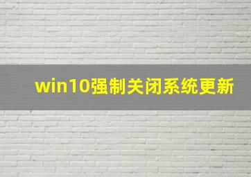 win10强制关闭系统更新