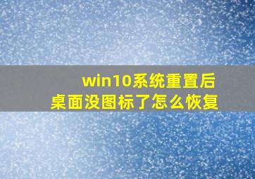 win10系统重置后桌面没图标了怎么恢复