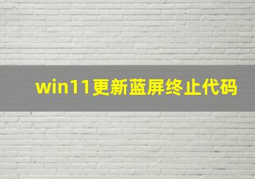 win11更新蓝屏终止代码