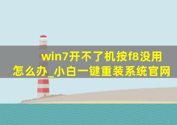 win7开不了机按f8没用怎么办_小白一键重装系统官网