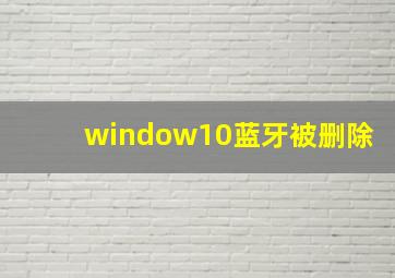 window10蓝牙被删除