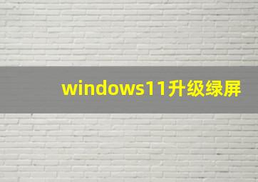 windows11升级绿屏