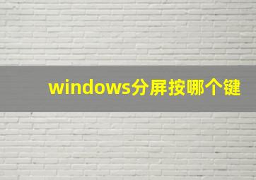 windows分屏按哪个键