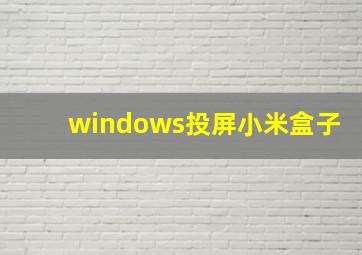 windows投屏小米盒子