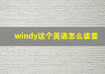 windy这个英语怎么读音