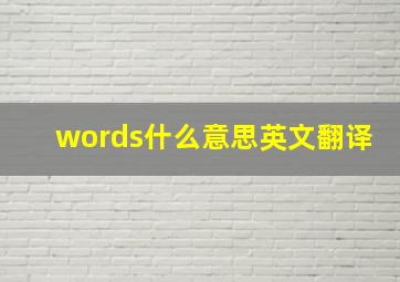 words什么意思英文翻译