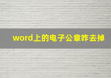 word上的电子公章咋去掉