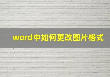 word中如何更改图片格式