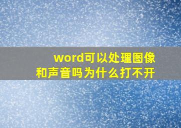 word可以处理图像和声音吗为什么打不开