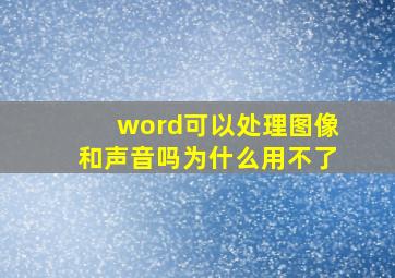 word可以处理图像和声音吗为什么用不了