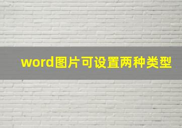 word图片可设置两种类型