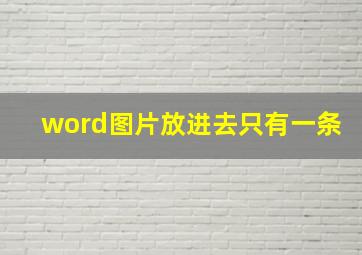 word图片放进去只有一条