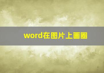 word在图片上画圈