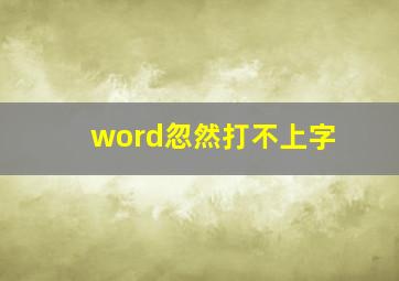 word忽然打不上字