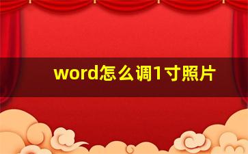 word怎么调1寸照片