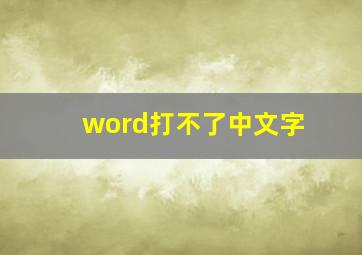 word打不了中文字