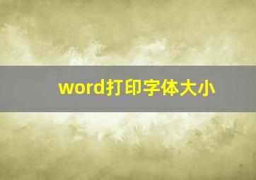 word打印字体大小