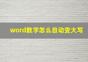 word数字怎么自动变大写