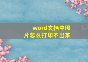 word文档中图片怎么打印不出来