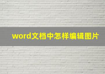 word文档中怎样编辑图片