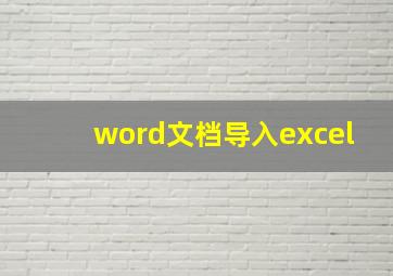 word文档导入excel