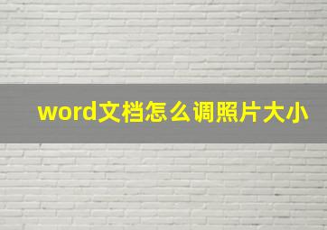 word文档怎么调照片大小