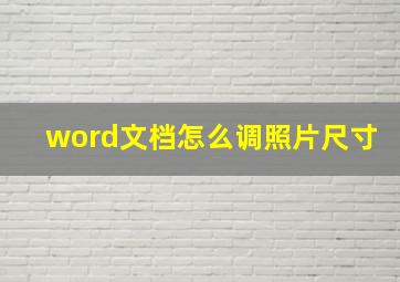 word文档怎么调照片尺寸