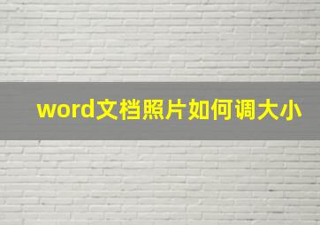 word文档照片如何调大小