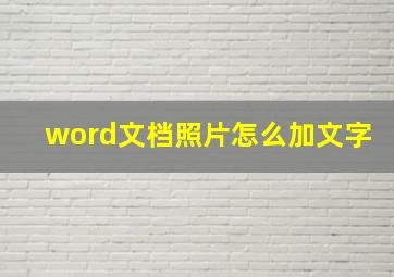 word文档照片怎么加文字