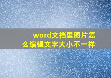 word文档里图片怎么编辑文字大小不一样