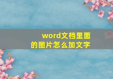 word文档里面的图片怎么加文字