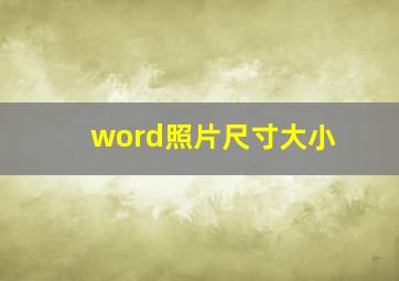 word照片尺寸大小