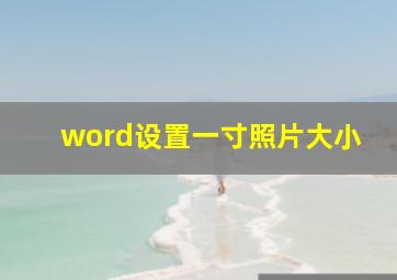 word设置一寸照片大小