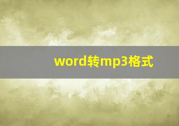 word转mp3格式